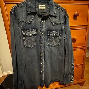Wrangler Dark Blue Denim Shirt